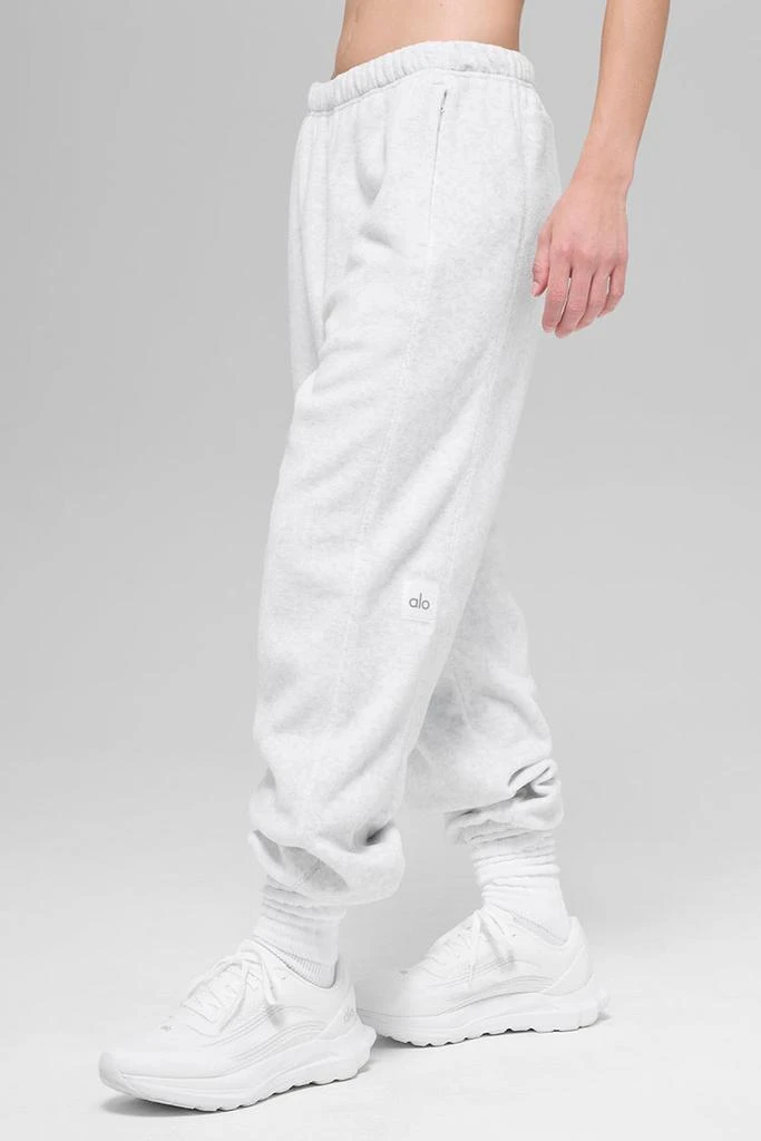 Alo Polar Fleece High-Waist Retreat Jogger - White Heather Grey 4