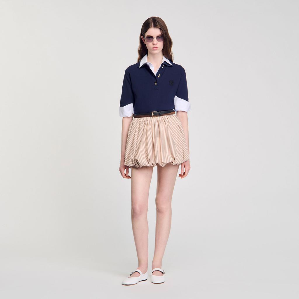 Sandro Striped bubble skirt