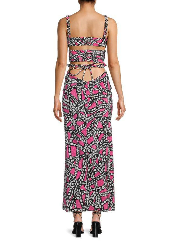 AREA Rope Cut Out Silk Maxi Dress 2