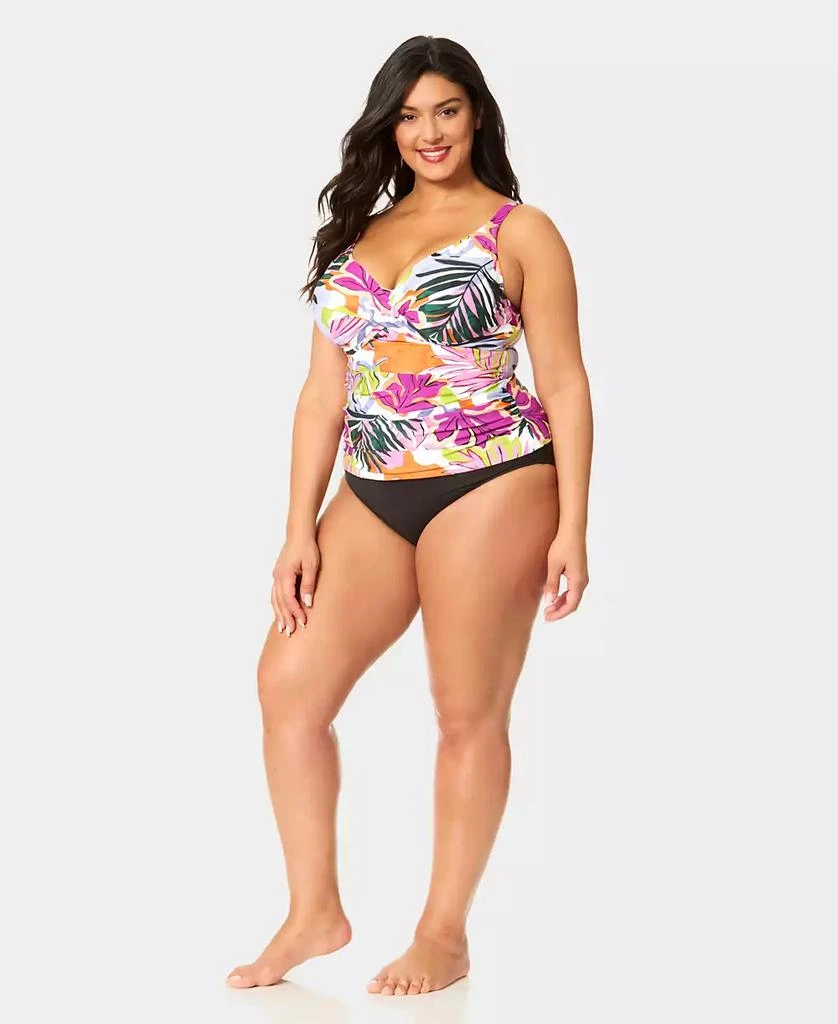 Anne Cole Plus Size Underwire Drape Front Swim Tankini Top