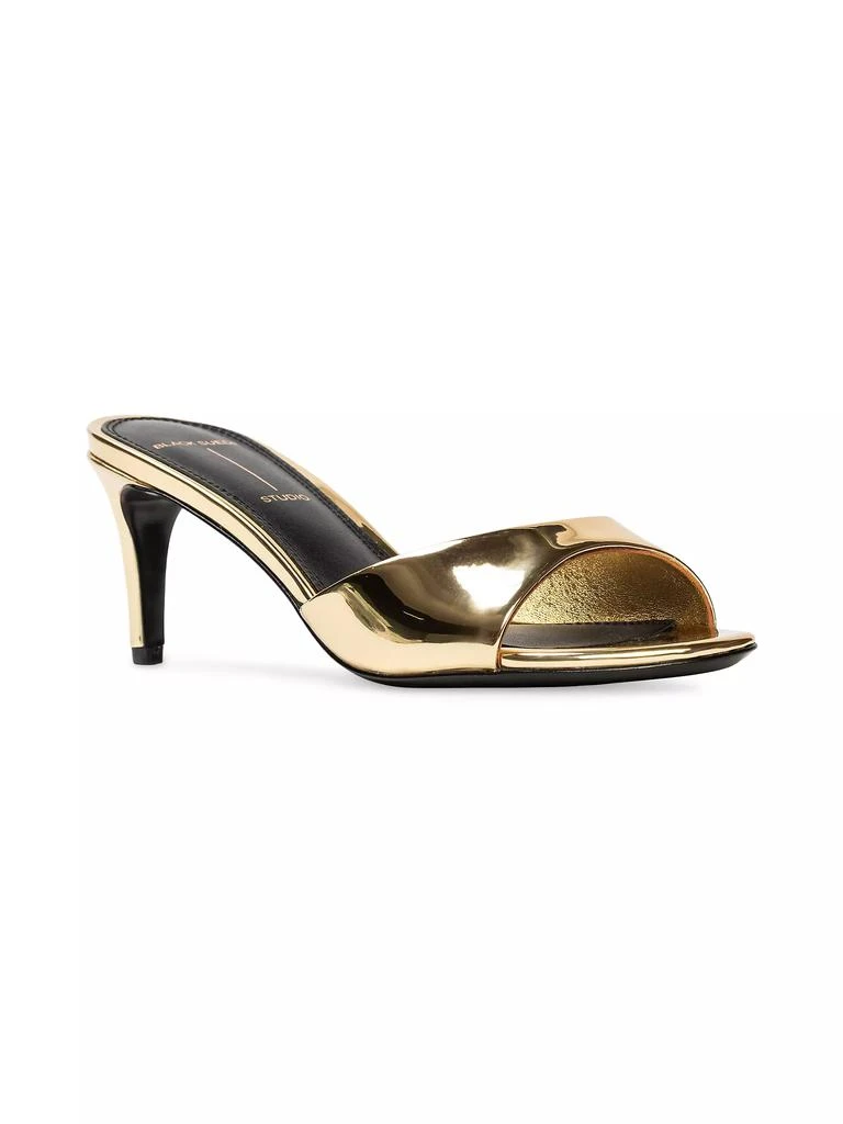 Black Suede Studio Freddie 65MM Metallic Mules 3