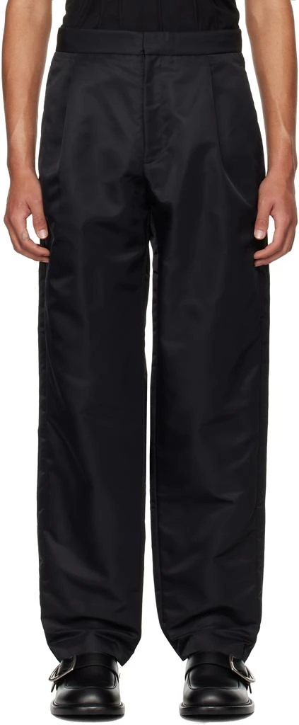 LGN Louis Gabriel Nouchi Black Five-Pocket Recycled Nylon Smoking Trousers 1