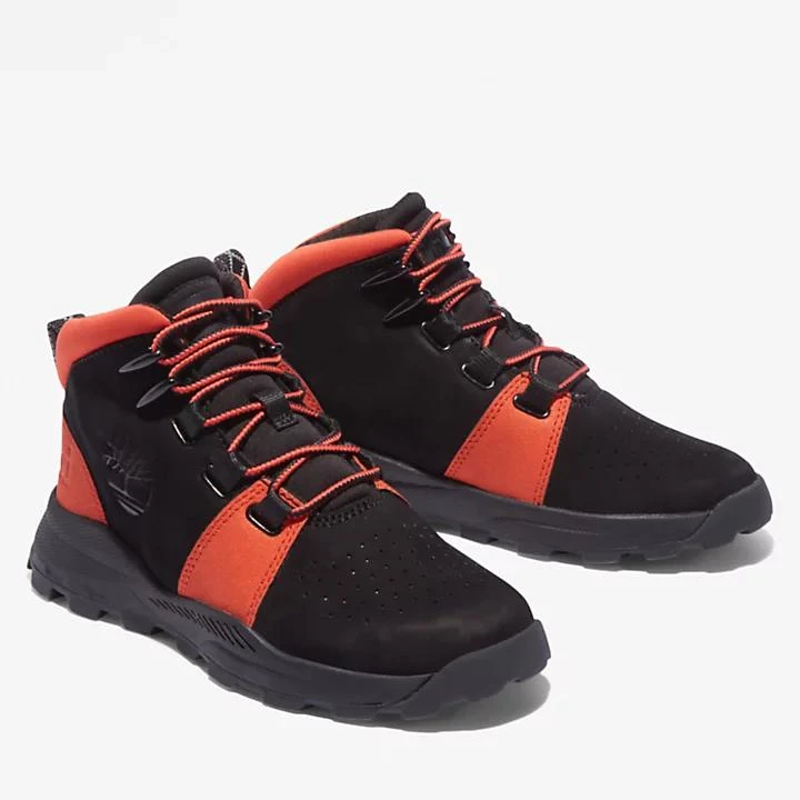 Timberland Brooklyn Lace-Up Trainer for Junior in Black/Orange 4