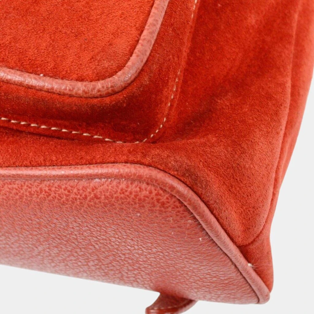 Gucci Gucci Red Suede Bamboo Backpack 10