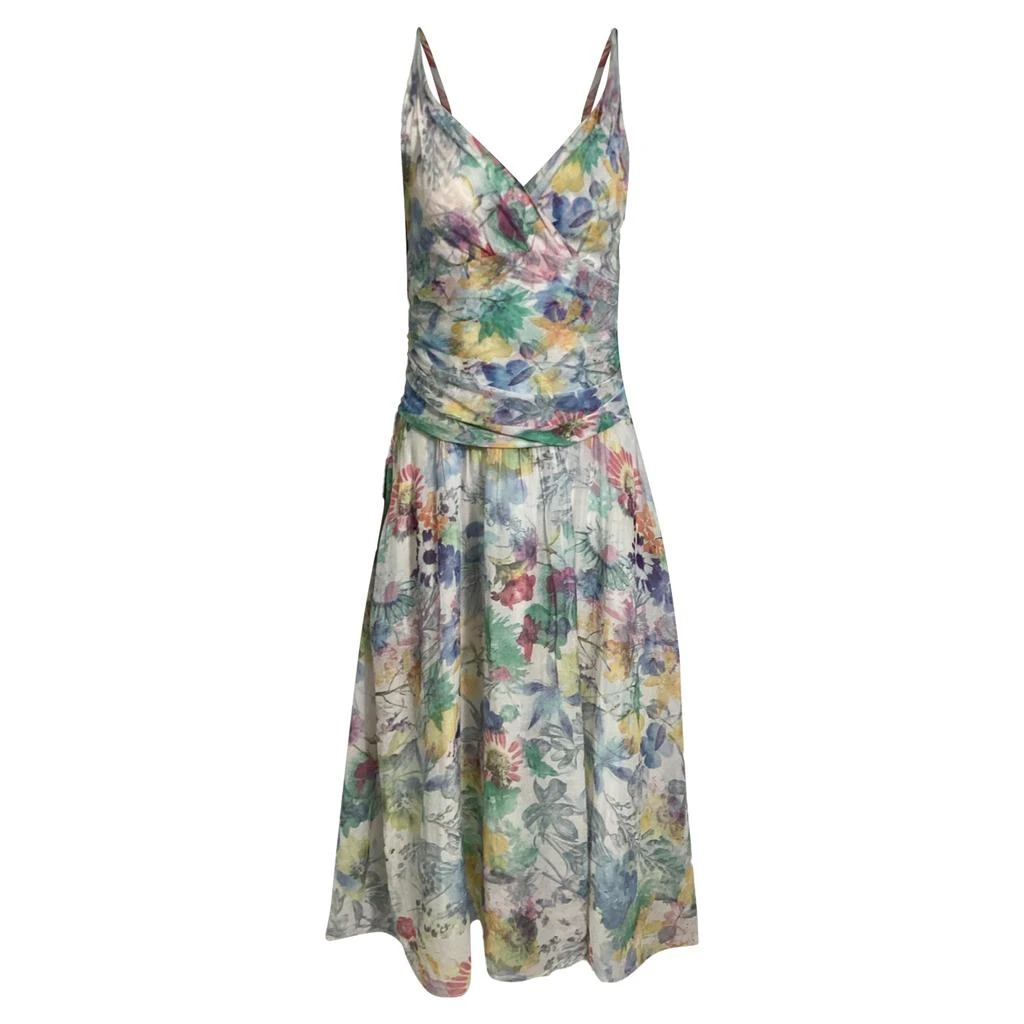 Hugo Boss Boss Orange Floral Print Dress in Multicolor Cotton 1