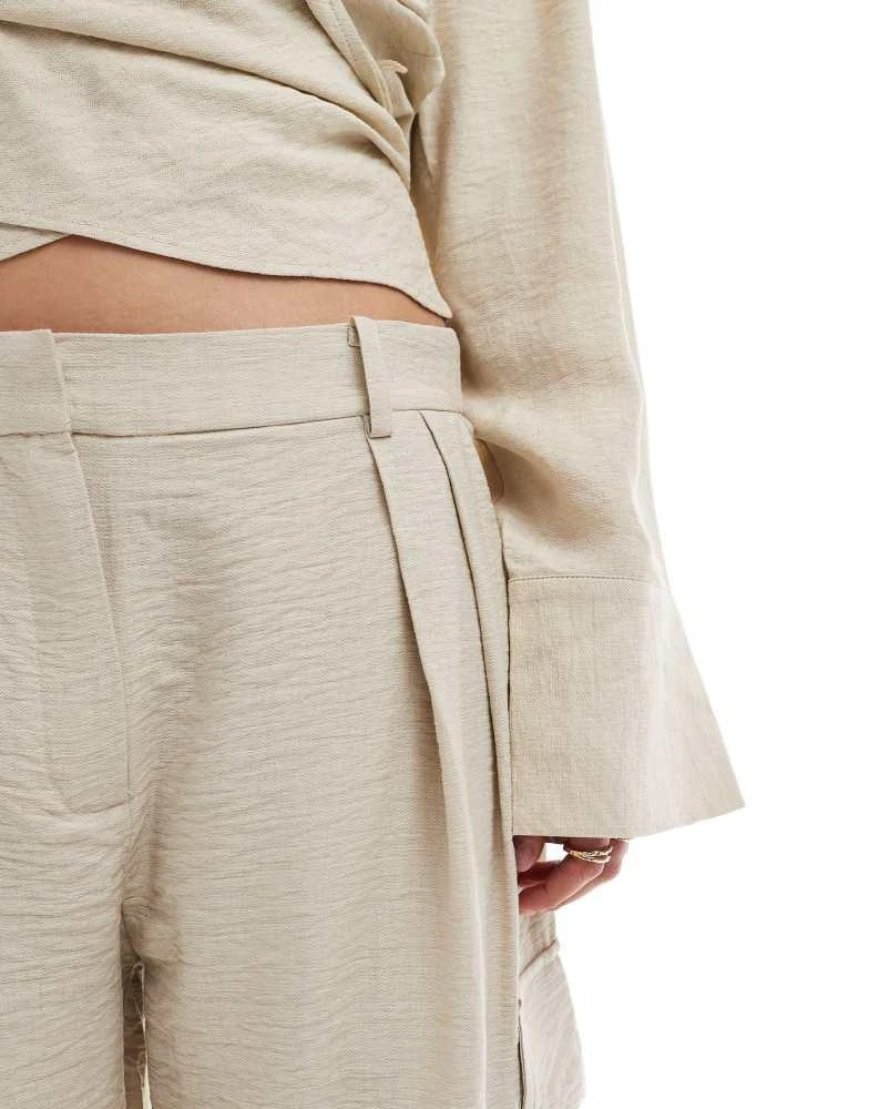 Mango Mango relaxed straight leg co-ord trousers in beige 5