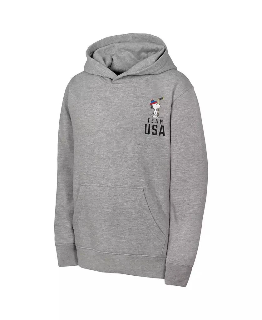 Outerstuff Big Boys and Girls Heather Gray Team USA x Peanuts Spirit Hoodie 2