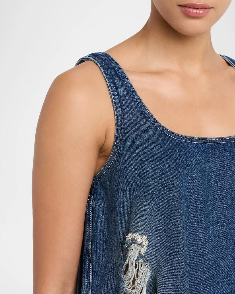 elegant a line midi dress Denim Mini Dress with Scoop Back - Effortless Style main image 1
