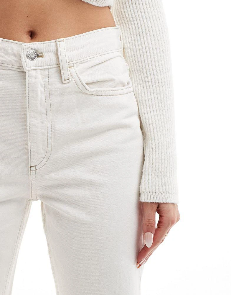 Mango Mango straight leg jeans in off white 4