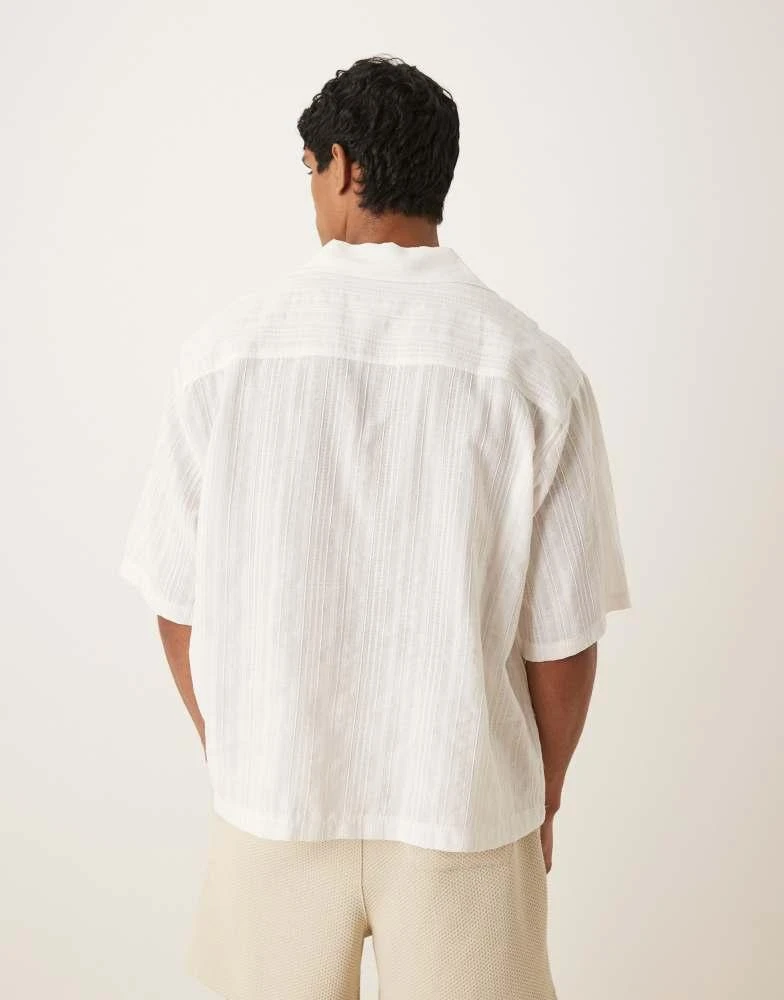 ASOS ASOS DESIGN oversized overhead shirt in light white texture 4
