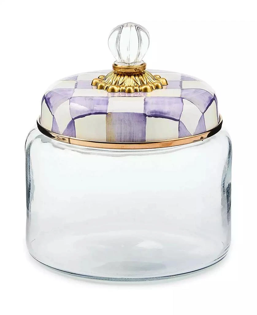 MacKenzie-Childs Violet Check Small Handmade Kitchen Canister