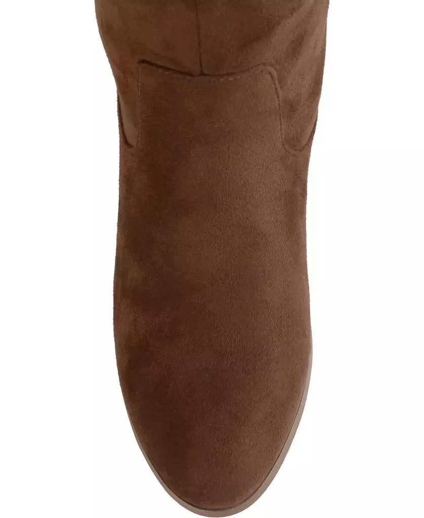 Journee Collection Women's Sanora Wide Calf Stacked Heel Mid Shaft Boots 5