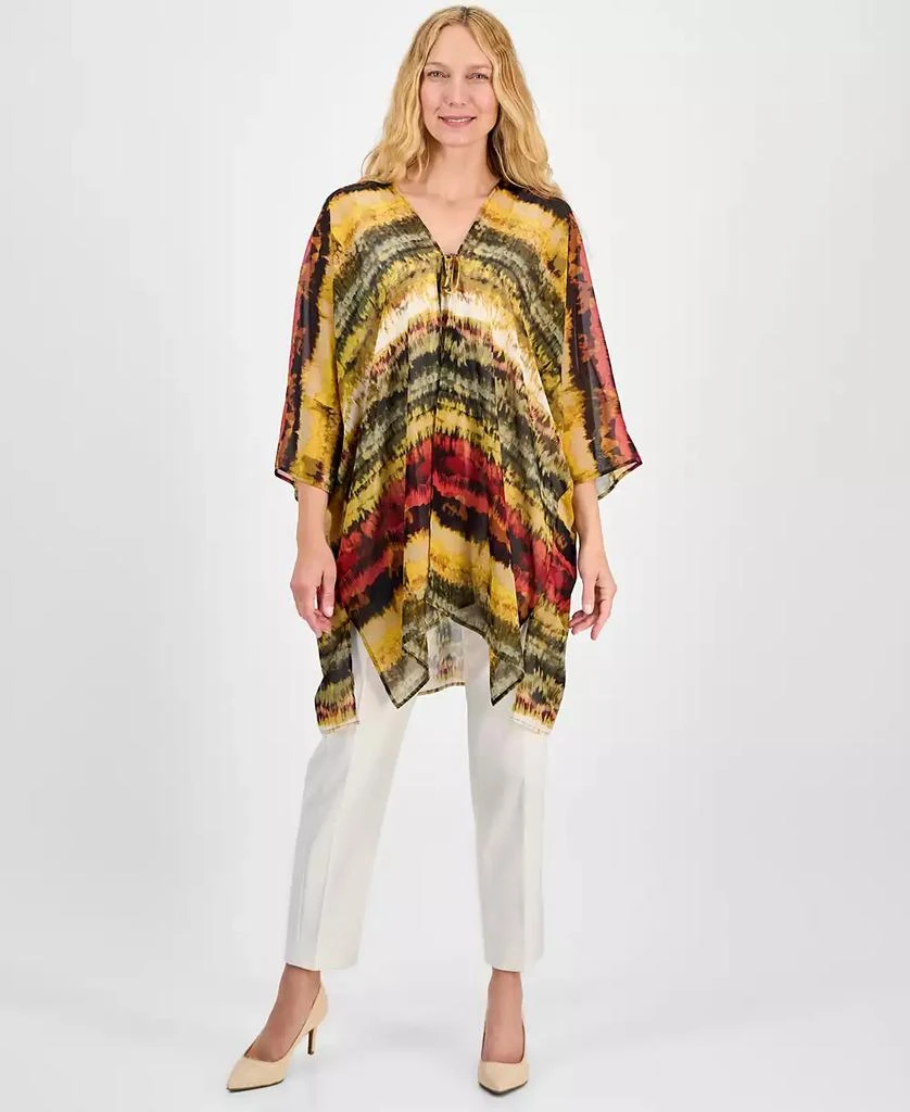 Anne Klein Women's Tie-Dyed Tie-Neck Kimono 2