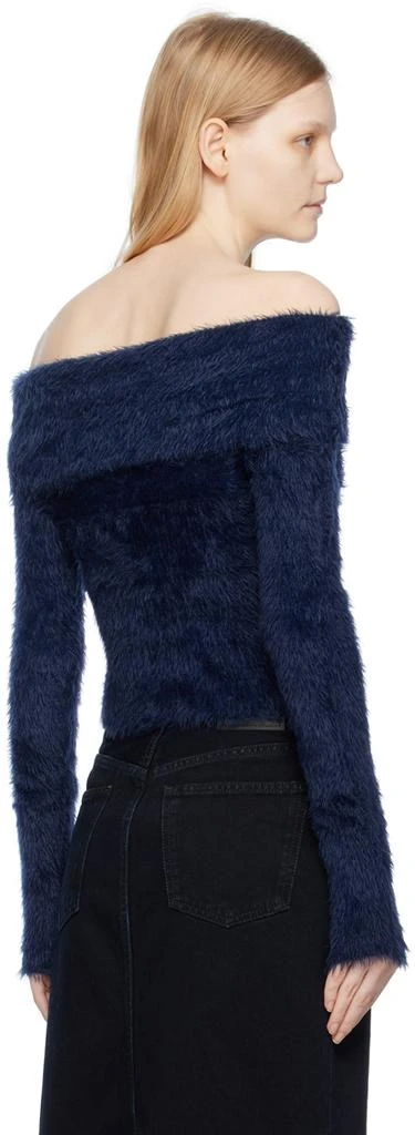 Acne Studios Navy Off Shoulder Sweater 3
