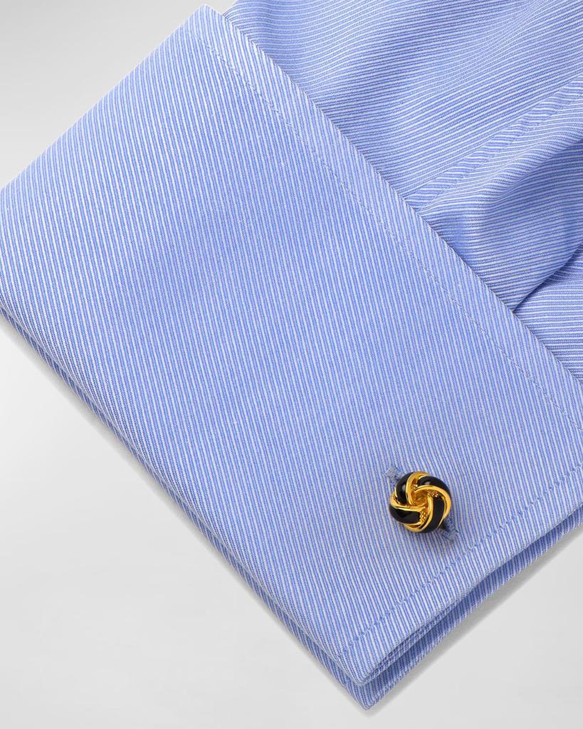 Cufflinks Inc. Black and Gold Knot Stud Set