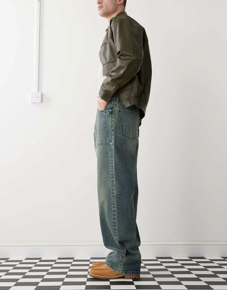 PacSun Pacsun patch pocket utility jeans in dark indigo 2