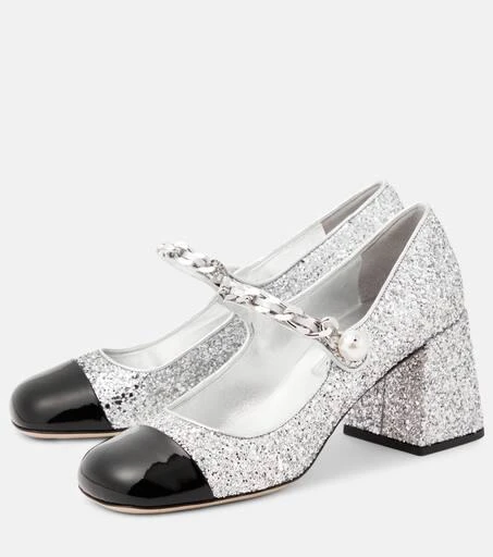 Miu Miu Glitter Mary Jane pumps 5