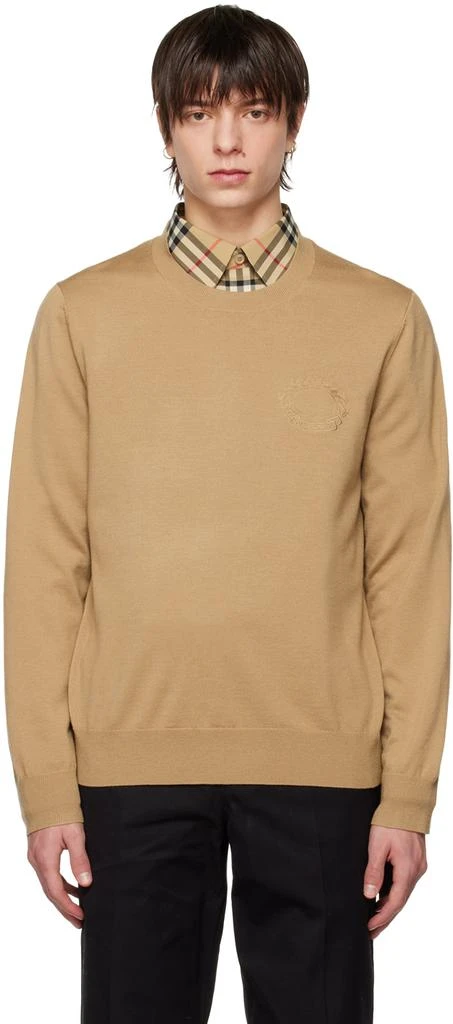 Burberry Tan Embroidered Sweater 1