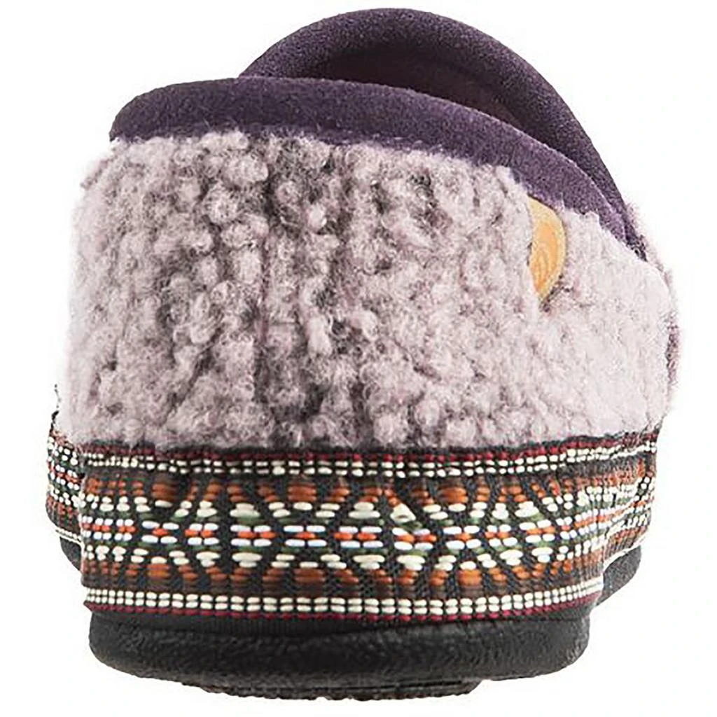Acorn Womens Faux Fur Woven Trim Fleece Slippers 3