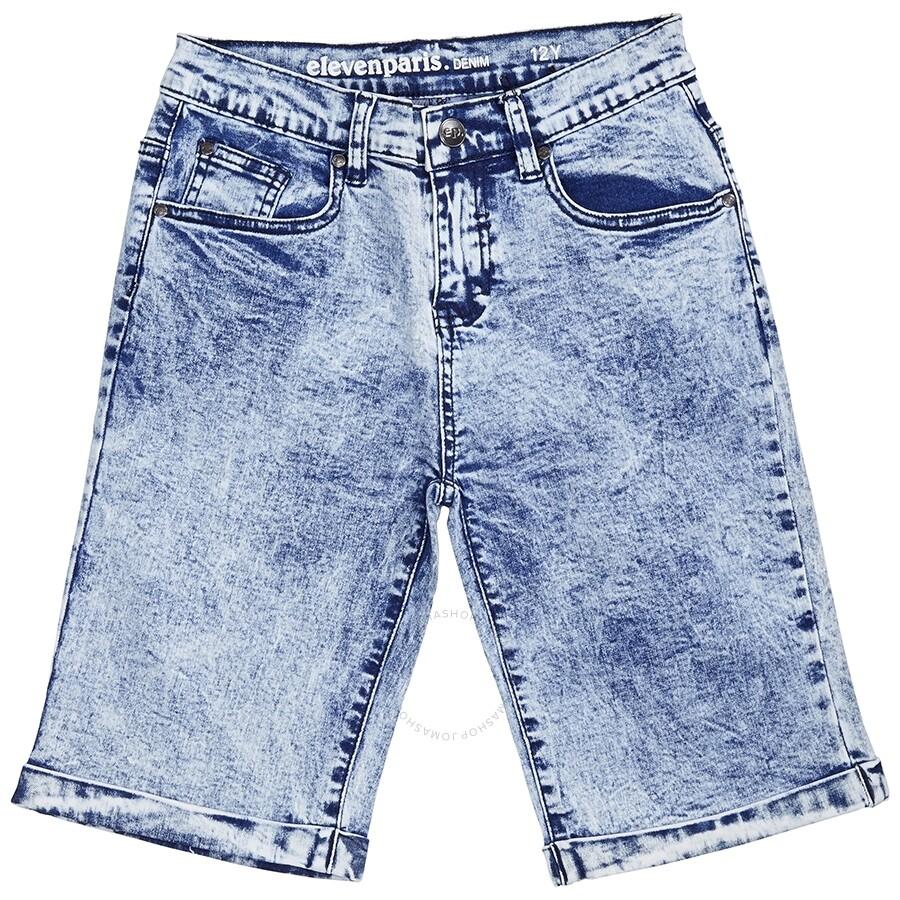 Eleven Paris Little Eleven Paris Boys Light Blue Looney Knit Shorts