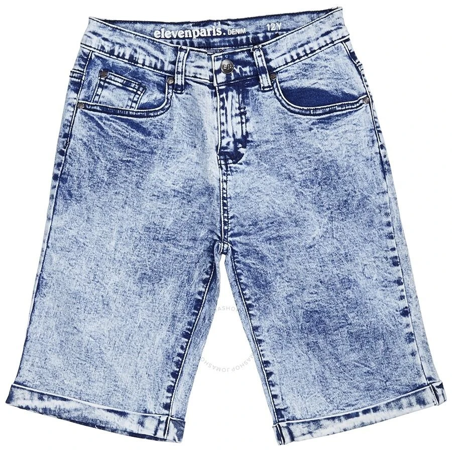 Eleven Paris Little Eleven Paris Boys Light Blue Looney Knit Shorts 1