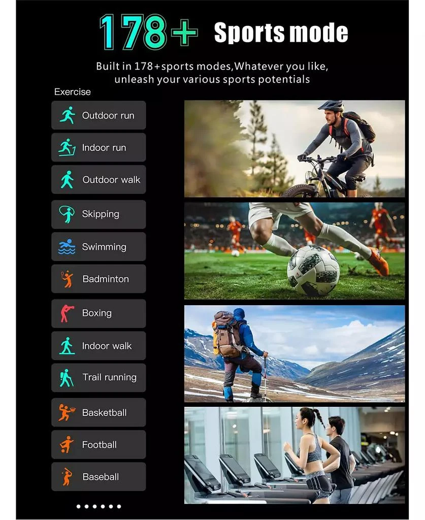 RUXING Smart RUXING 2.01" Smart Watch for Women Men With Outdoor positioning, Calling,Intelligent Reminder , Sport Modes, IP68, 630mAh 7