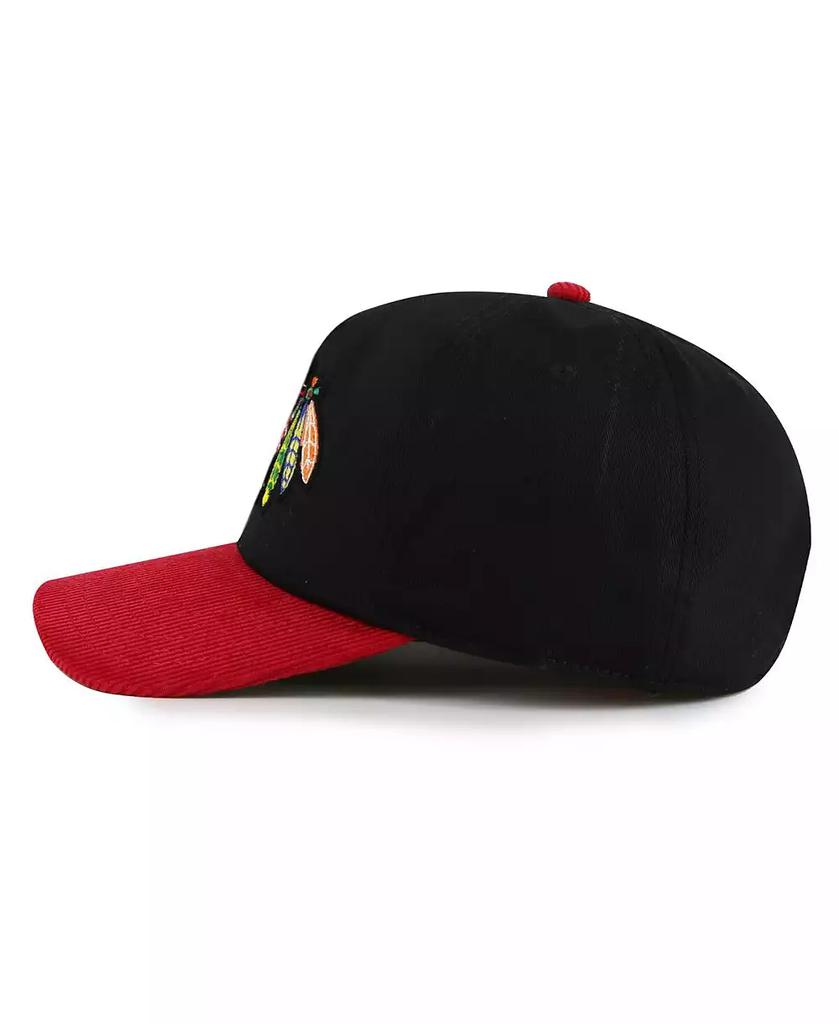 American Needle Men's Black/Red Chicago Blackhawks Burnett Adjustable Hat