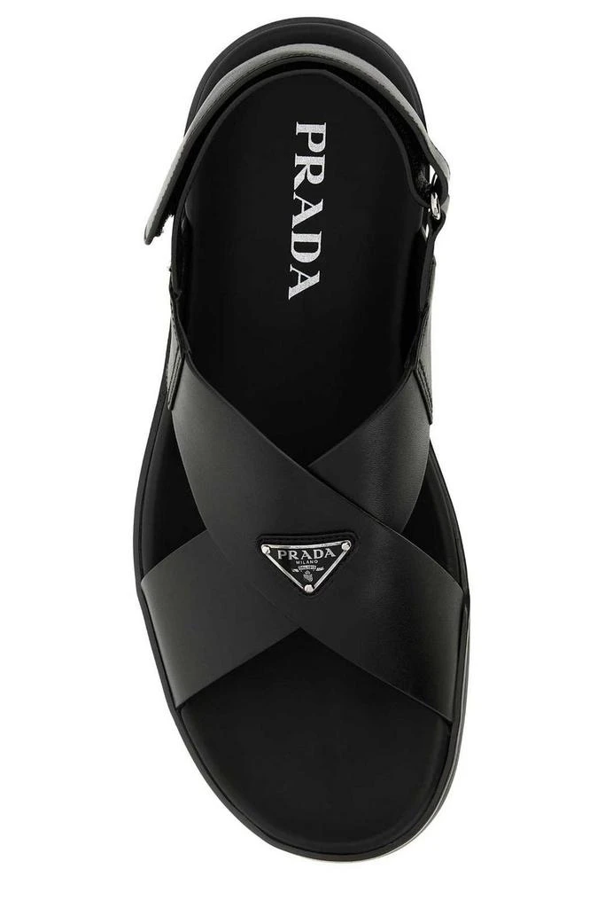 Prada Prada Logo Plaque Crisscross Sandals 3