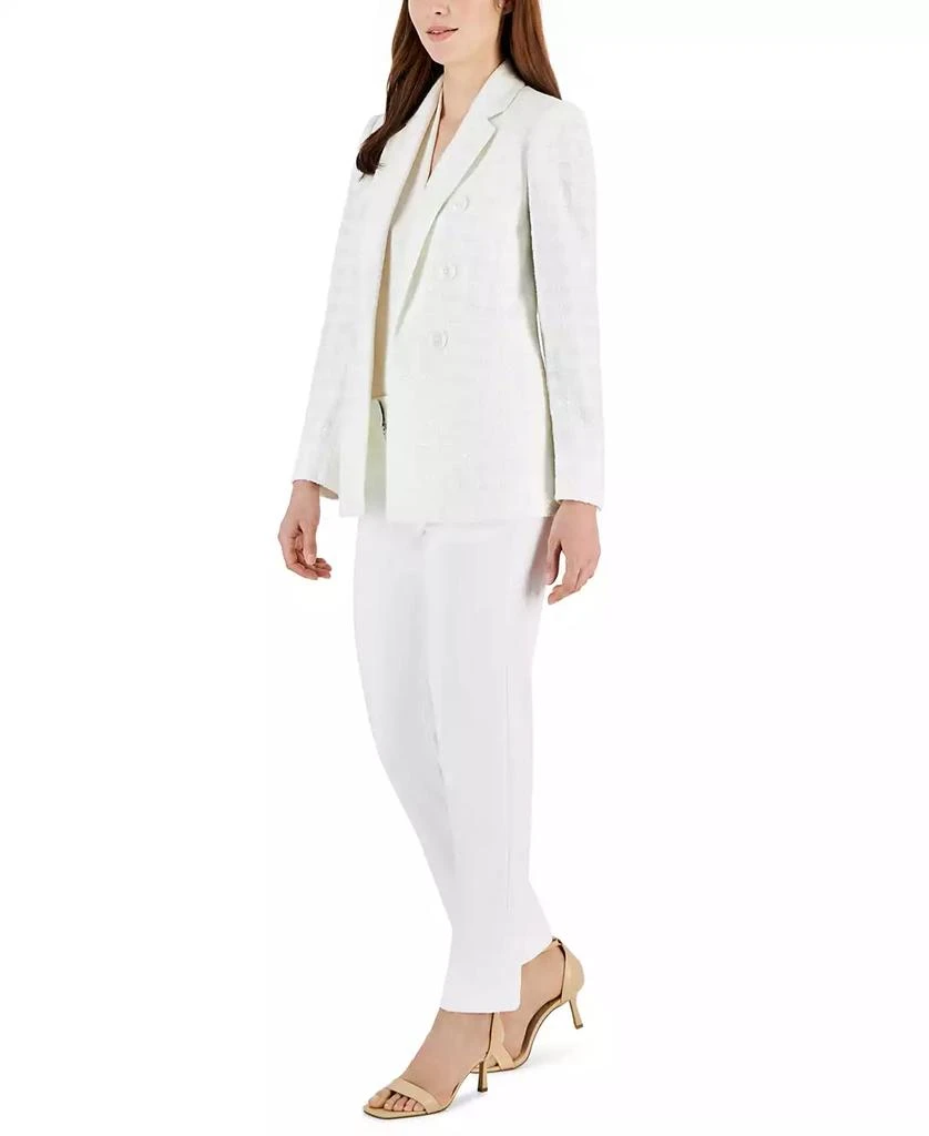 Anne Klein Women's Eyelash Tweed Shimmer Faux-Double-Breasted Blazer 3