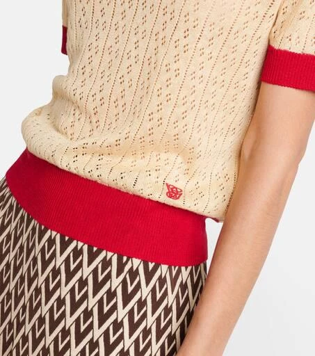 Valentino Linen-blend polo sweater 5