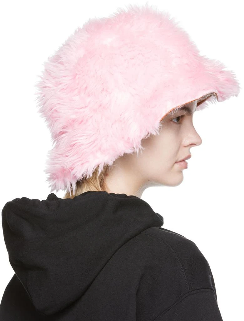 MSGM Pink Faux-Fur Bucket Hat 3