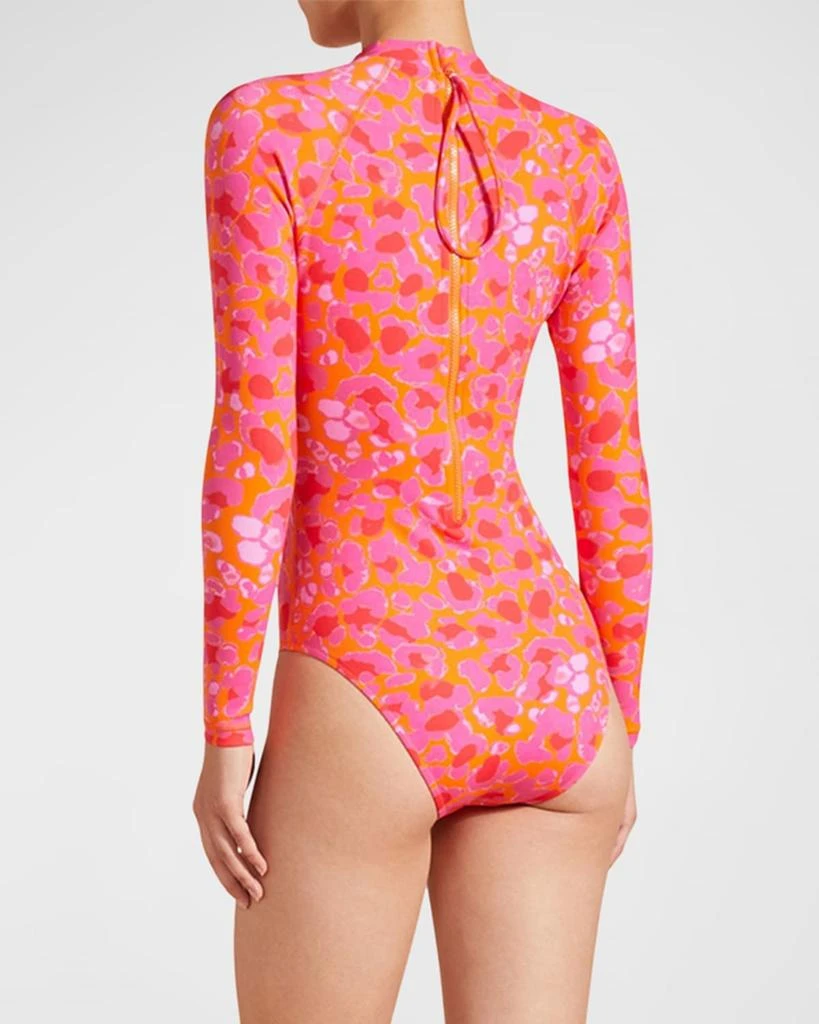 Vilebrequin Abstract Leopard Printed Rashguard One-Piece Swimsuit 3