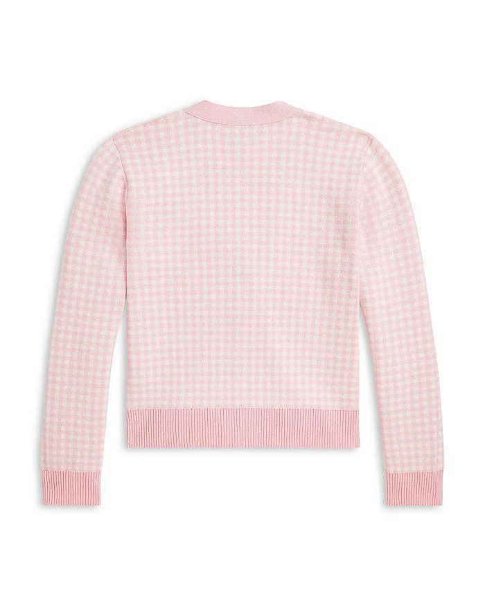 Ralph Lauren Girls' Gingham Cotton V-Neck Cardigan- Big Kid 2