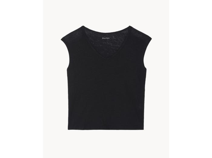 Kujten T-Shirt Karol T-shirt col v sans manches lin
