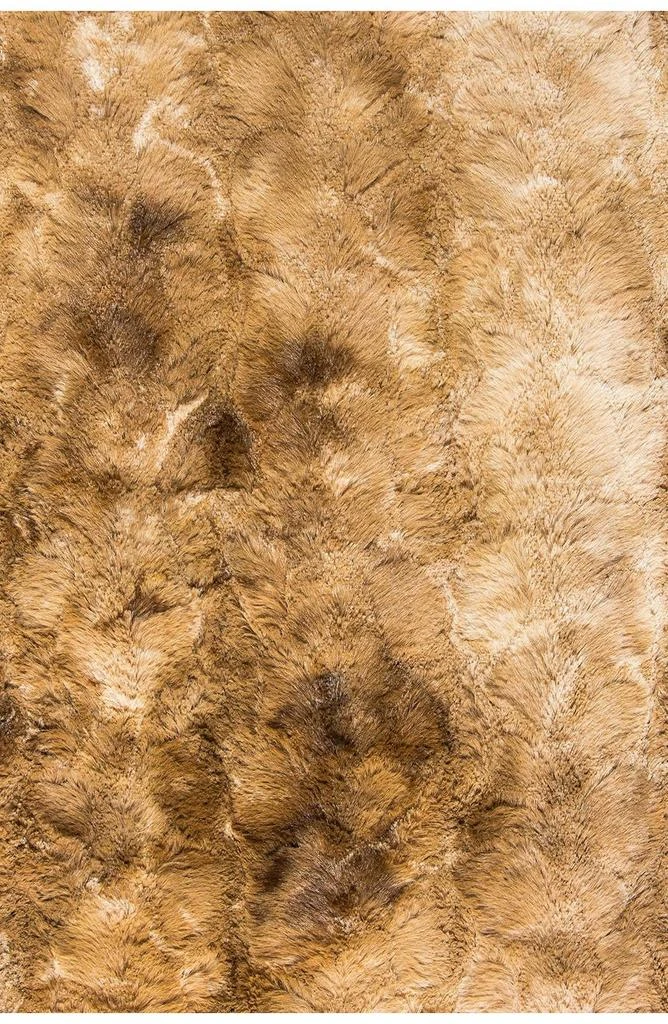 LUXE Naples Taupe Faux Fur Throw Blanket 4