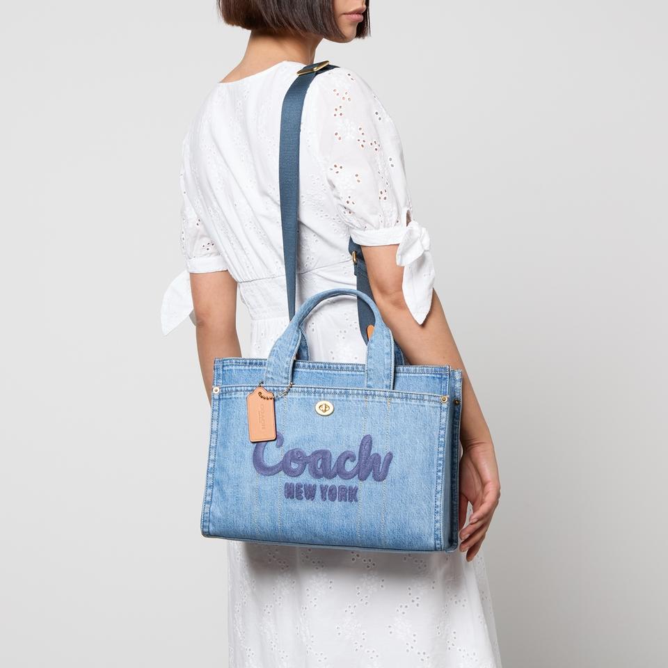 Coach Coach Denim Cargo Logo-Embroidered Denim Tote Bag