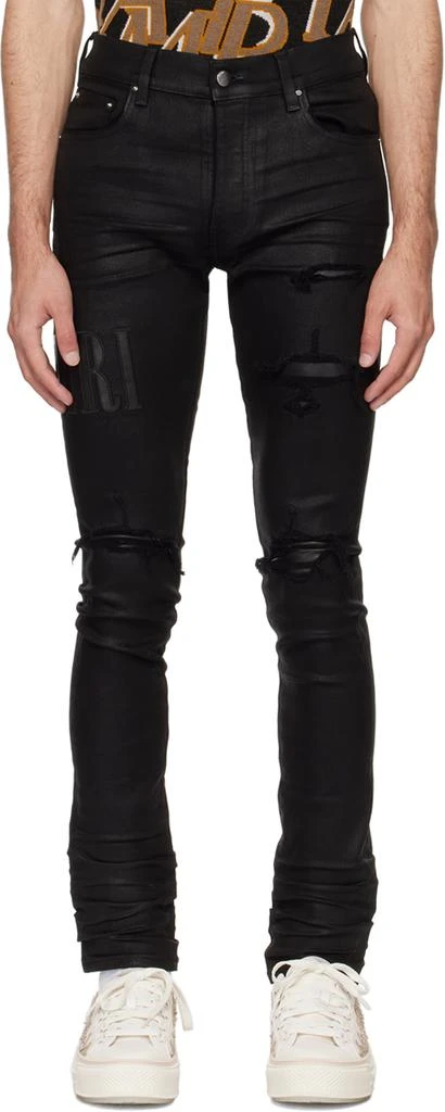 AMIRI Black Wax Jeans 1