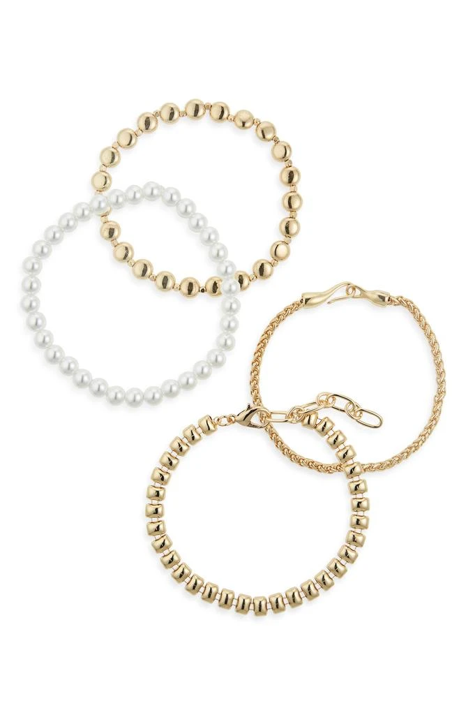 Cara Set of 4 Faux Pearl 
Chain Bracelets