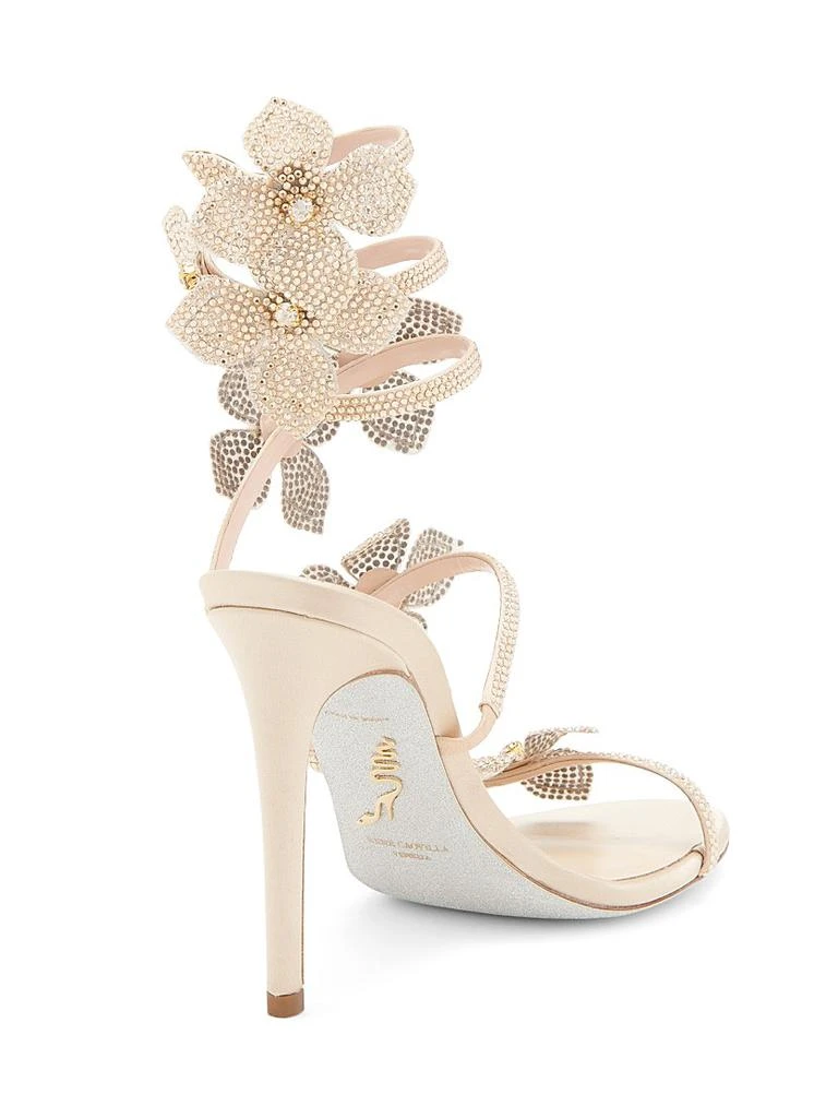 Rene Caovilla 100MM Satin Floral High-Heel Sandals 3