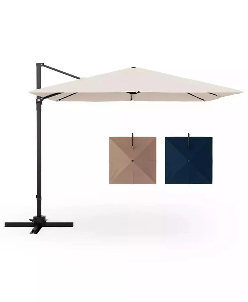 Mondawe 9.5 Feet Square Patio Cantilever Umbrella with 360Â° Rotation 10