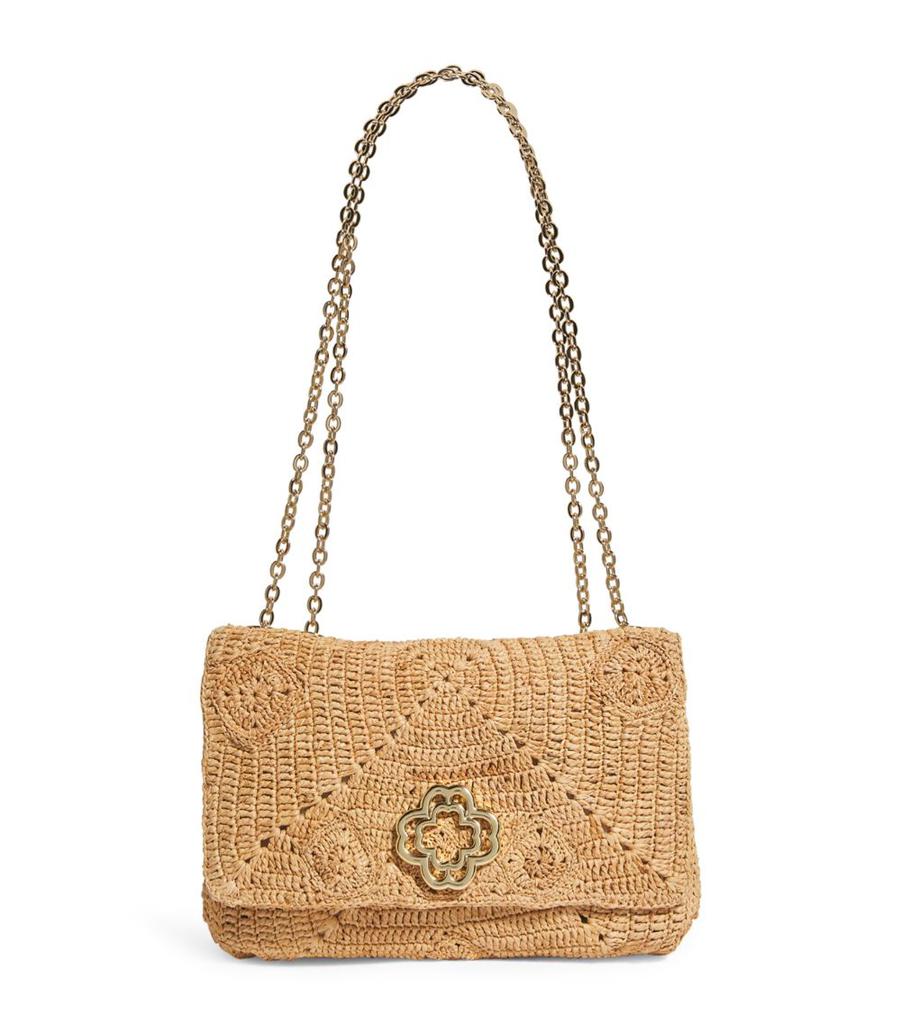 Maje Raffia Clover Bag