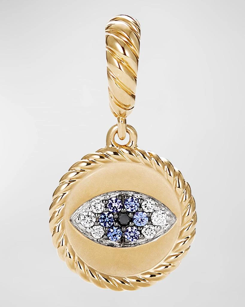 David Yurman Evil Eye Amulet with Blue Sapphires and Diamonds in 18K Gold, 18.8mm 1