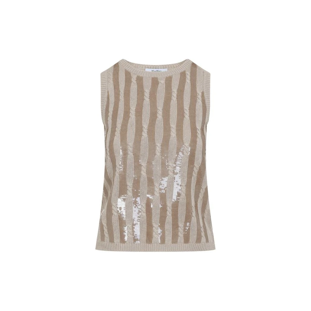 Max Mara Max Mara Sequin Detailed Sleeveless Knitted Top from Cettire