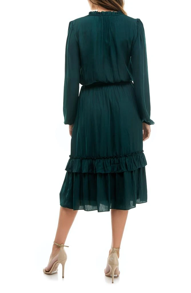 Socialite Tiered Long Sleeve Satin Dress 2
