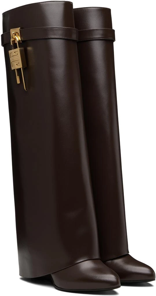 Givenchy Brown Shark Lock Tall Boots 4