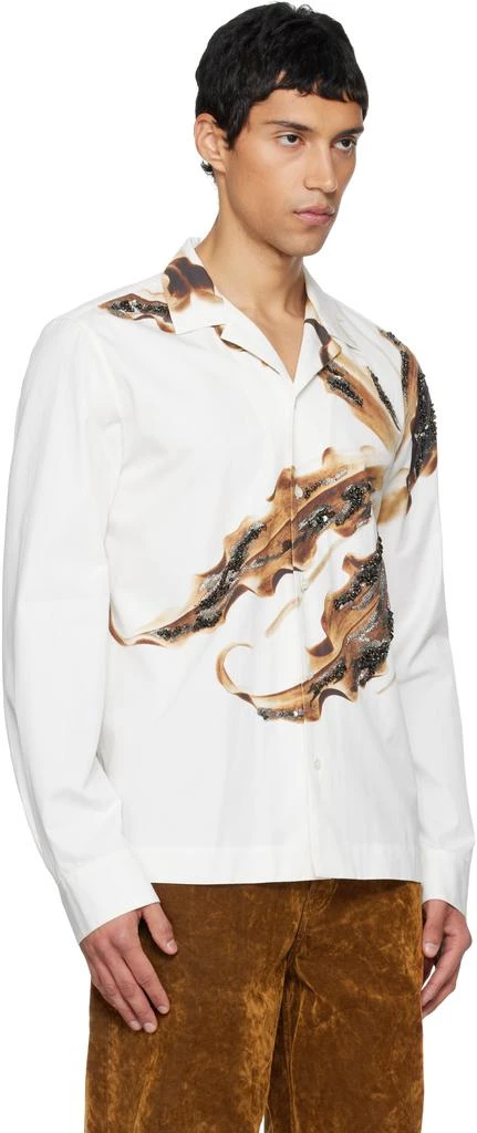 Dries Van Noten White Embroidered Cotton Shirt 2