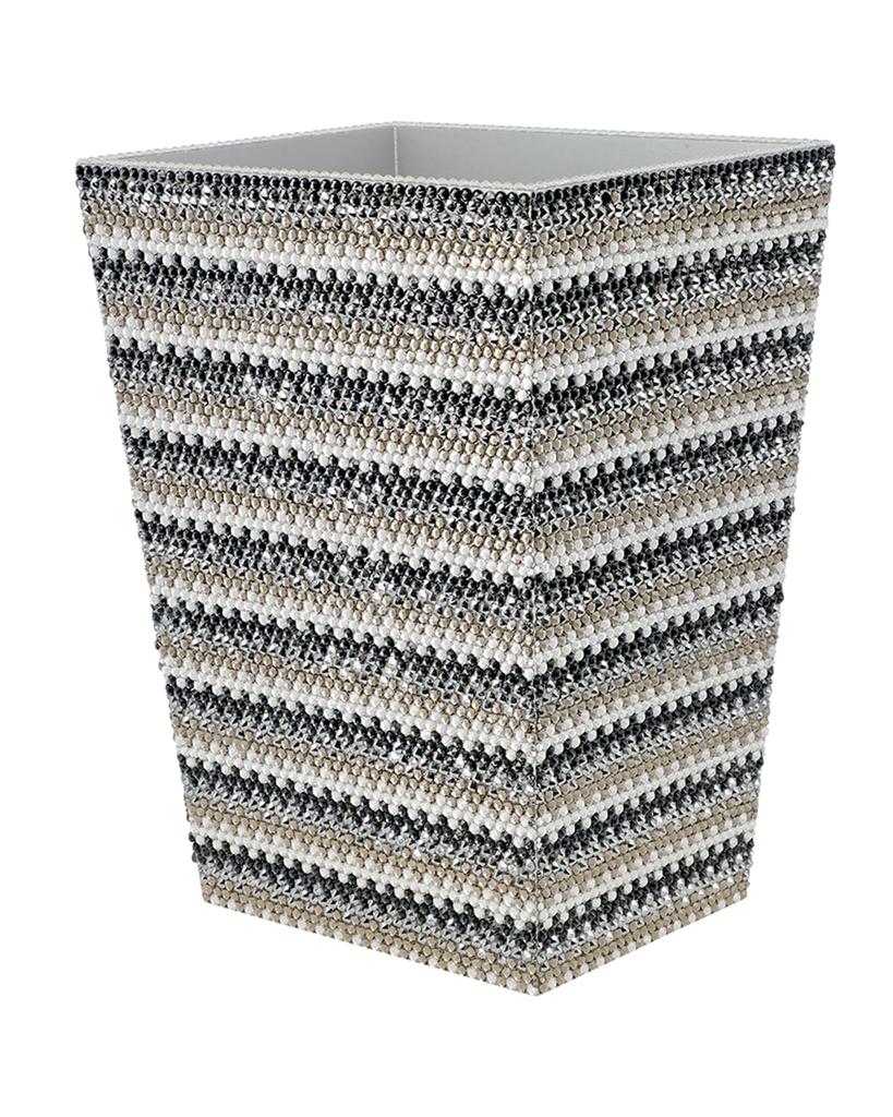 Mike & Ally Biarritz Wastebasket with Swarovski Crystals, Silver