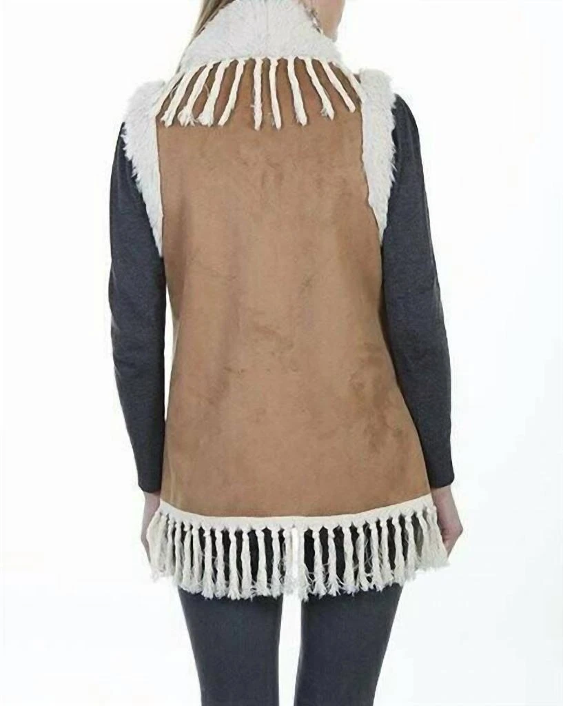 Scully Sherpa Lined Suede Fringe Vest 3