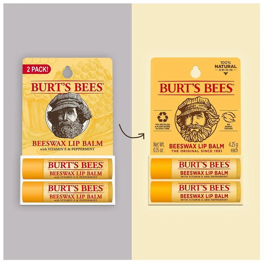Burt's Bees 100% Natural Origin Moisturizing Lip Balm Original Beeswax 3