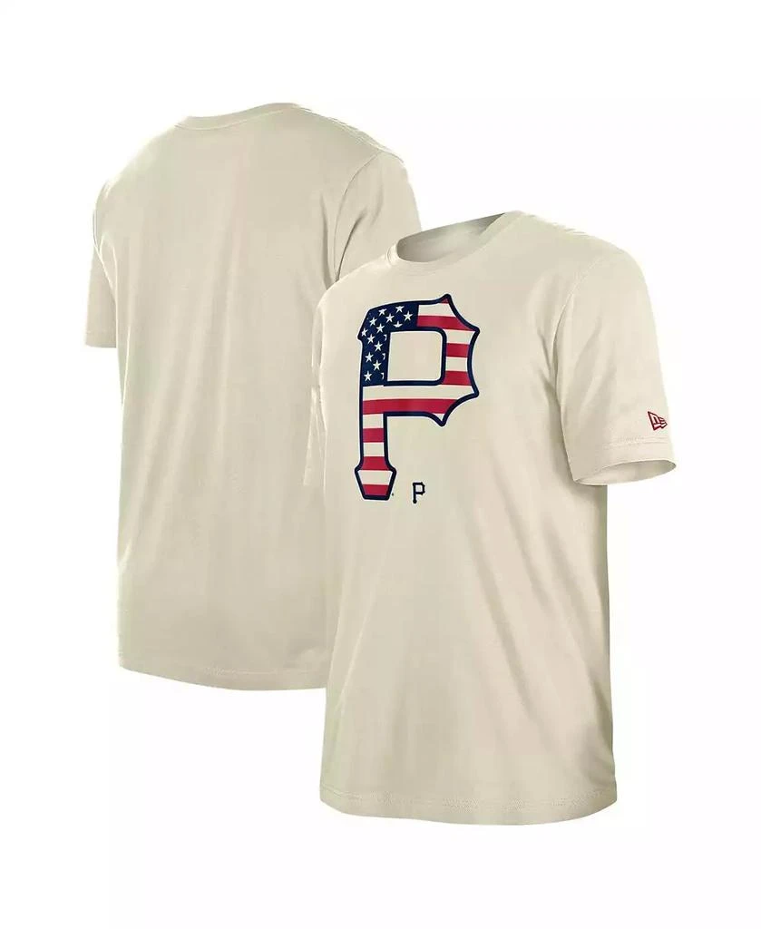 New Era Men's Cream Pittsburgh Pirates 4th of July Flag Fill T-Shirt 1